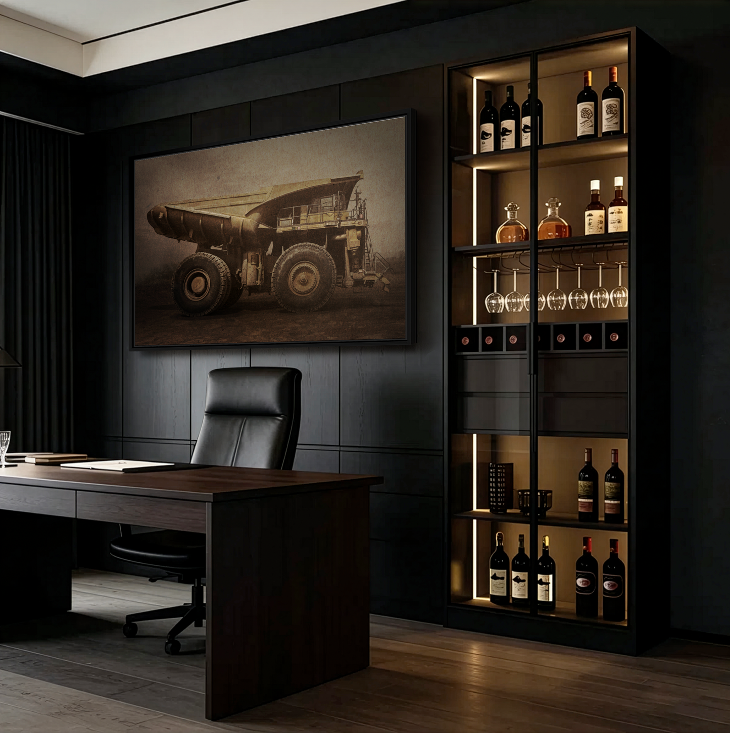 Classic 930E Komatsu Hauler | Framed Wall Art on Stretched Canvas