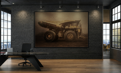 Classic 930E Komatsu Hauler | Framed Wall Art on Stretched Canvas