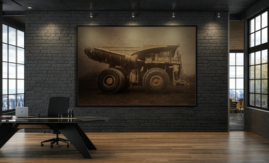 Classic 930E Komatsu Hauler | Framed Wall Art on Stretched Canvas