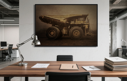 Classic 930E Komatsu Hauler | Framed Wall Art on Stretched Canvas