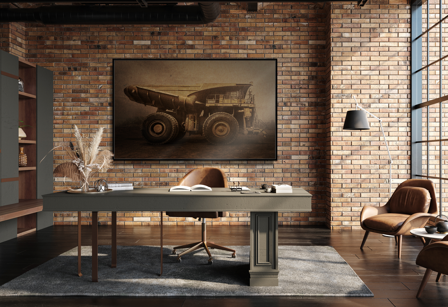 Classic 930E Komatsu Hauler | Framed Wall Art on Stretched Canvas