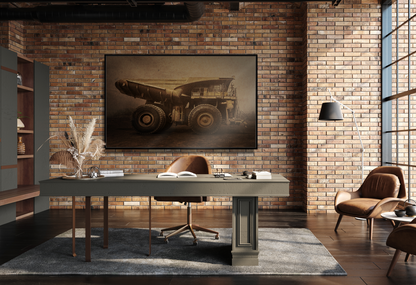 Classic 930E Komatsu Hauler | Framed Wall Art on Stretched Canvas