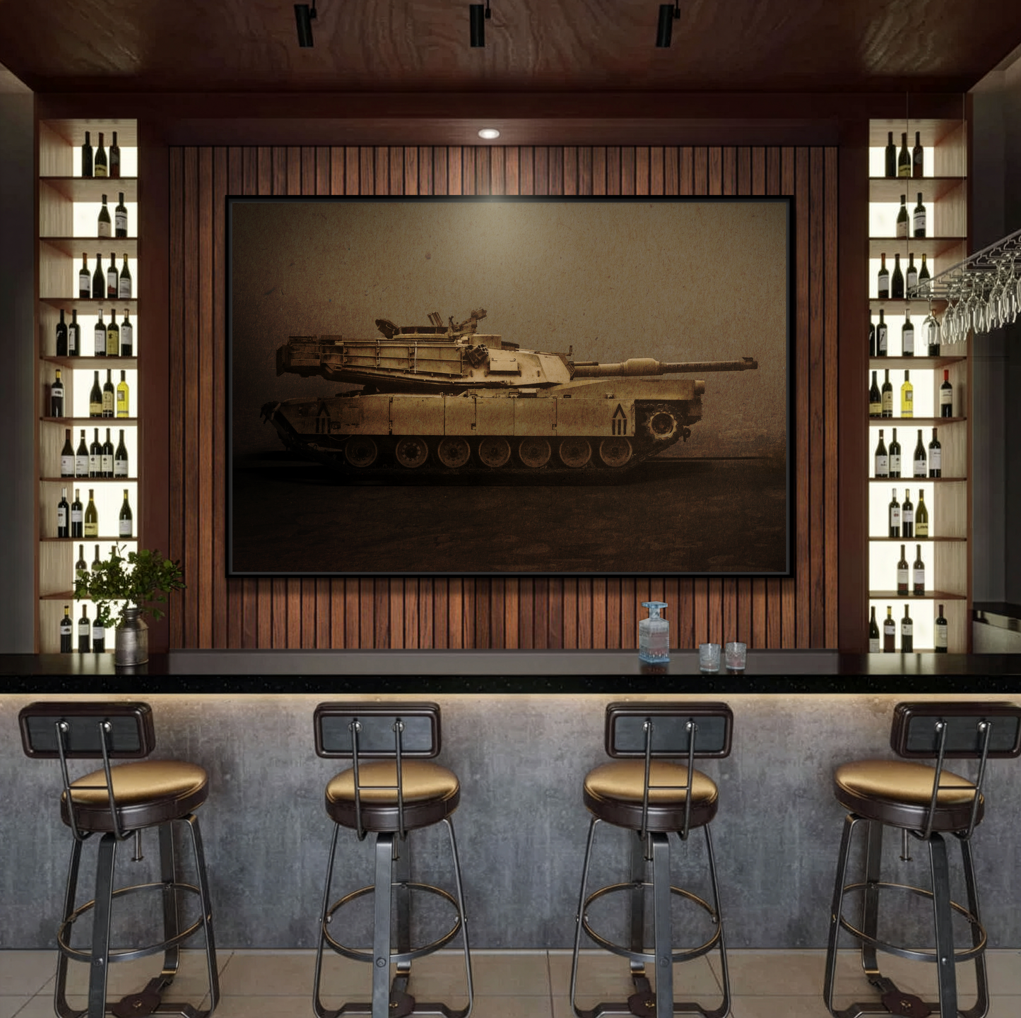 Abrams M1 Tank | Framed Wall Art on Stretched Canvas