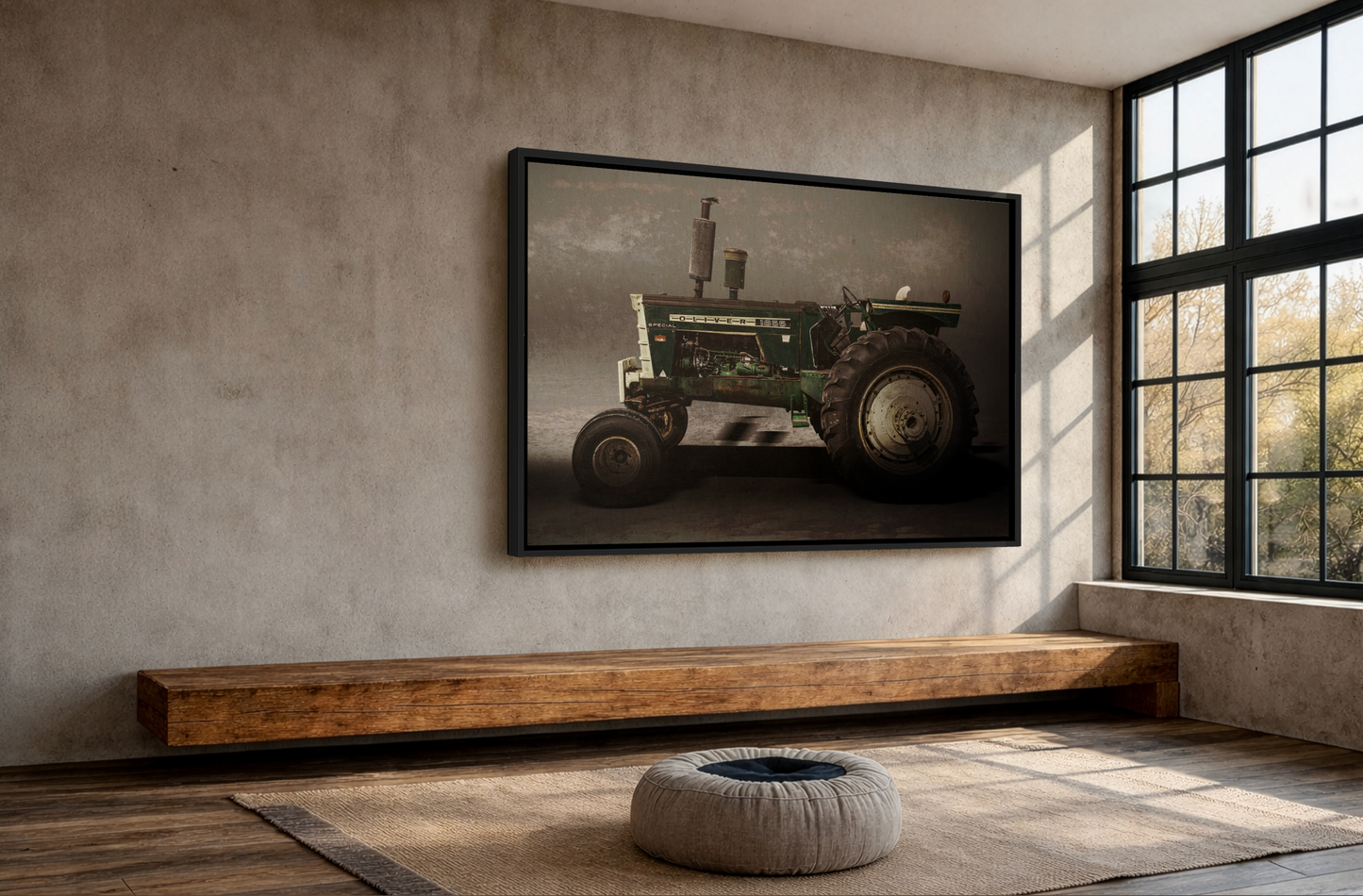 Classic Oliver 1855 Tractor | Framed Wall Art on Stretched Canvas