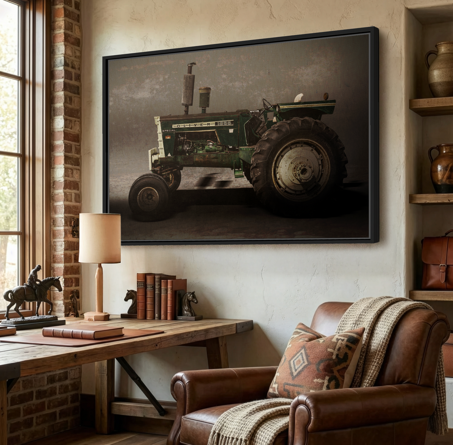 Classic Oliver 1855 Tractor | Framed Wall Art on Stretched Canvas