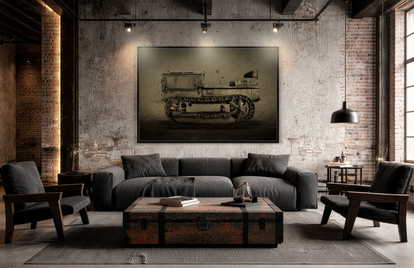 Vintage Crawler 10 'TEN' Tractor | Photo Wall Art on Framed Canvas