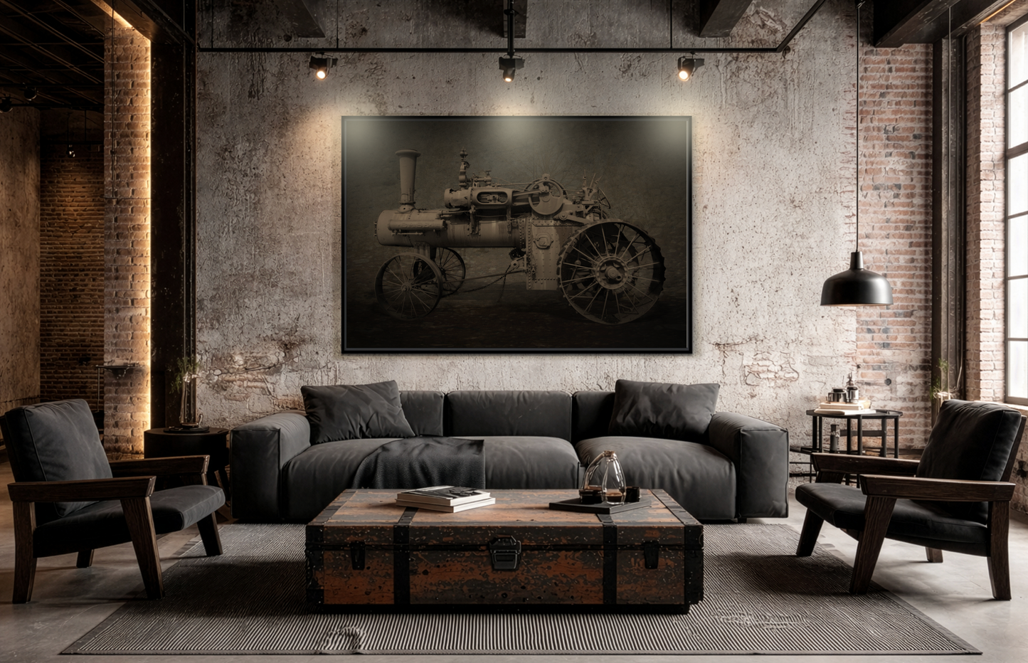 Vintage CASE 65 HP Tractor Photo Wall Art on Canvas