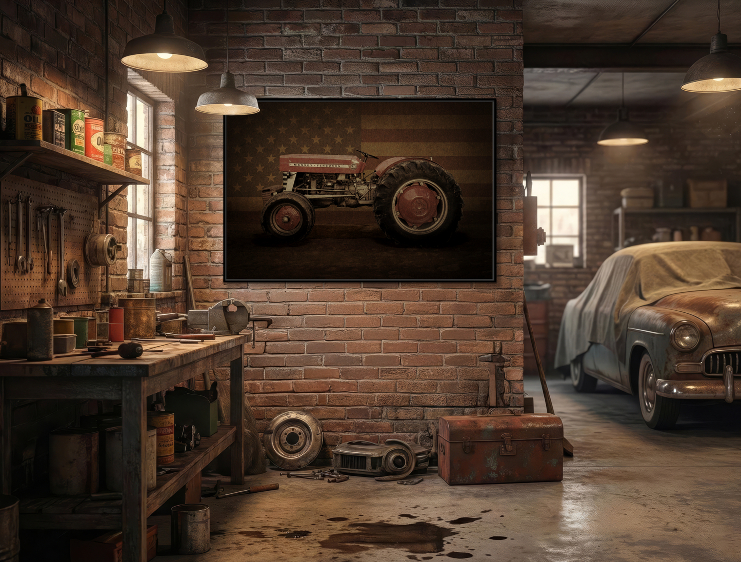 Patriotic Massey 135 | Framed Wall Art on Stretched Canvas
