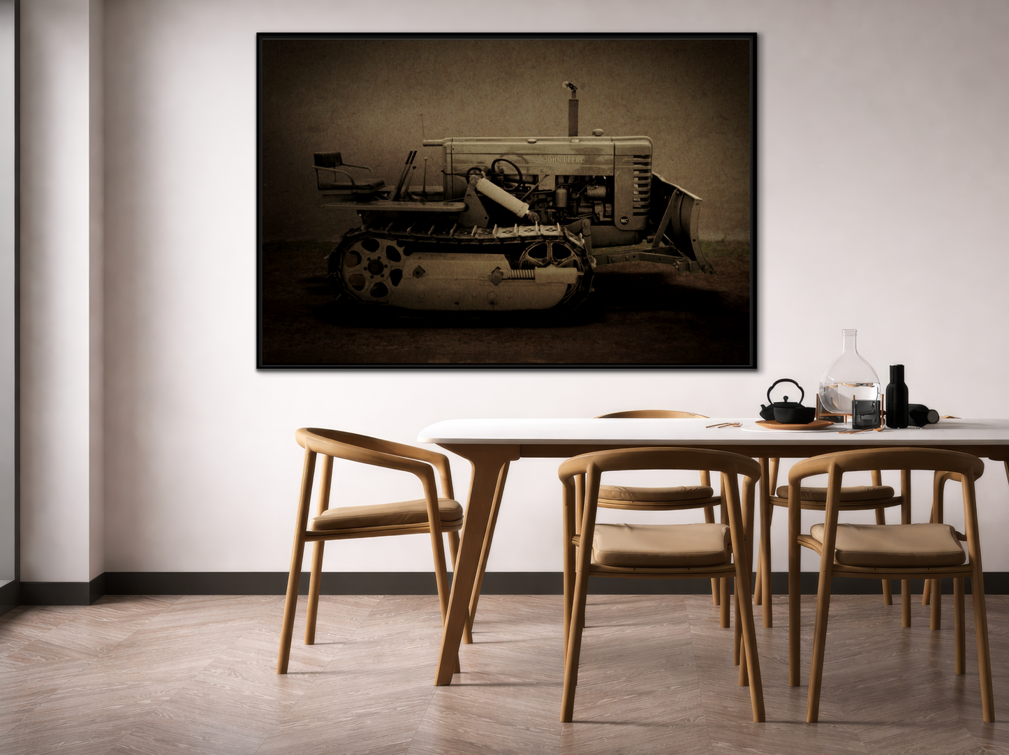 Vintage John Deere MC | Framed Wall Art on Stretched Canvas
