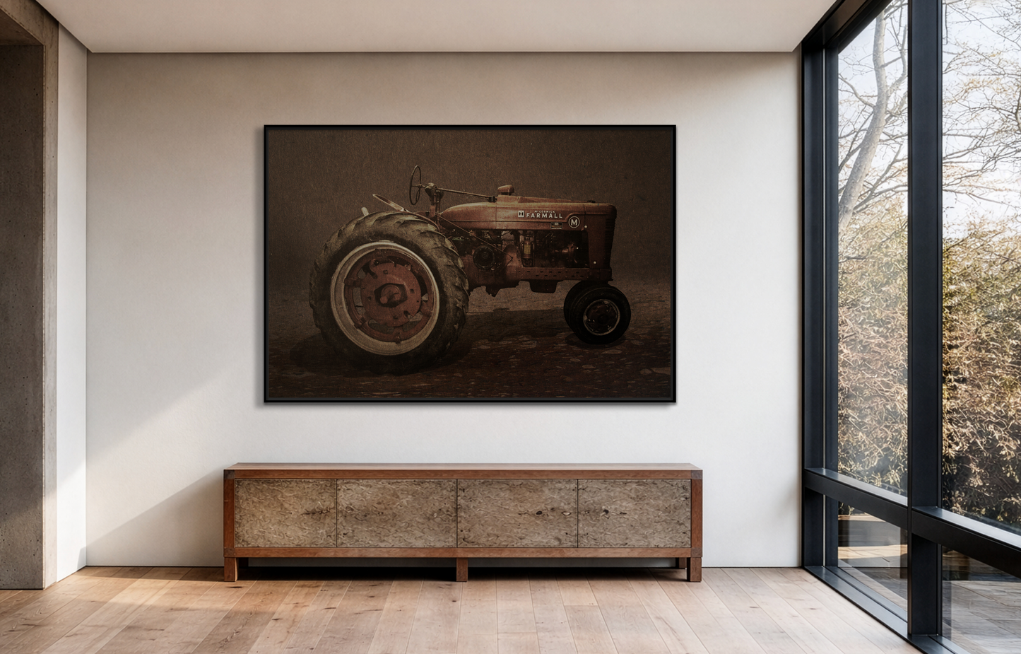 Vintage Farmall M Tractor | Framed Wall Art on Stretched Canvas