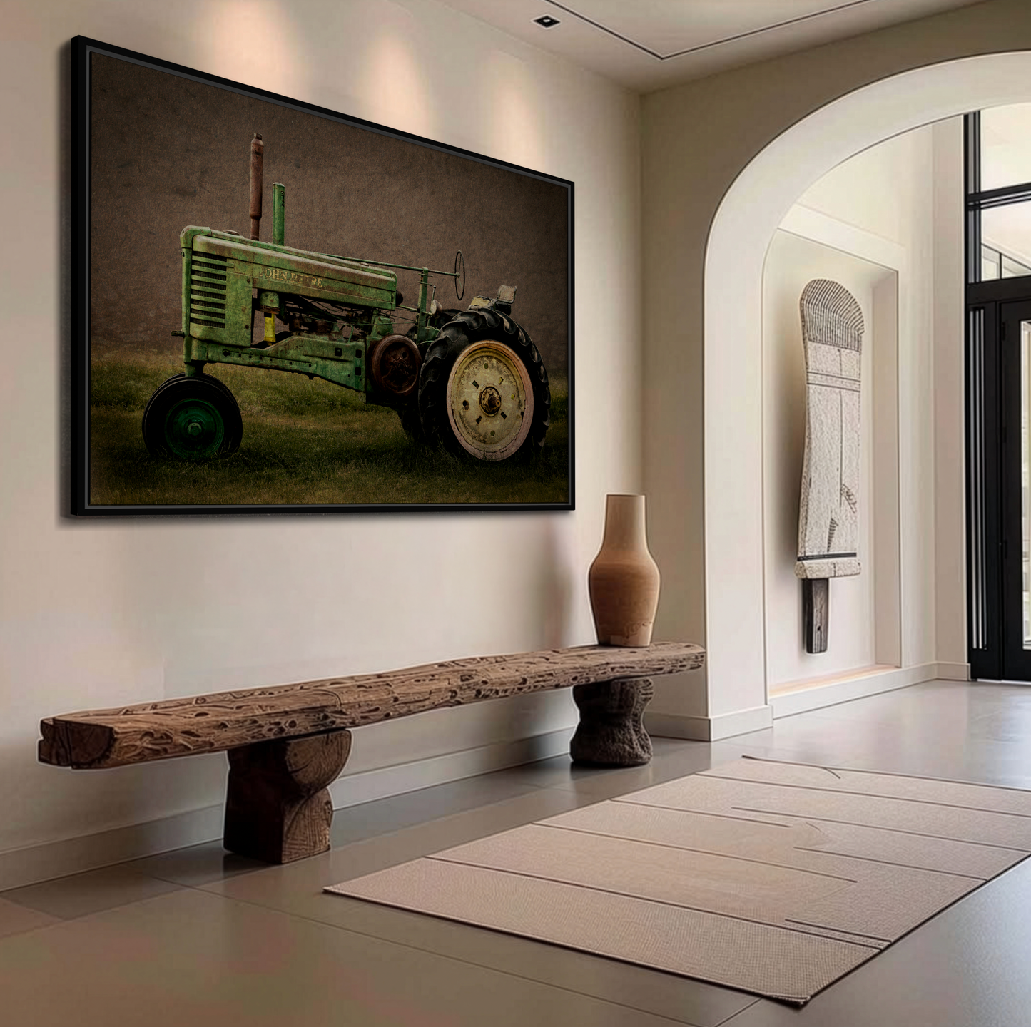 Vintage Weathered John Deere Model G | Framed Wall Art on Stretched Canvas
