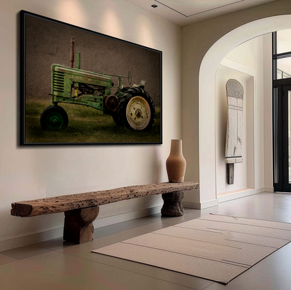 Vintage Weathered John Deere Model G | Framed Wall Art on Stretched Canvas