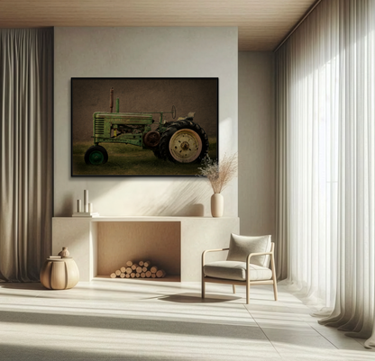 Vintage Weathered John Deere Model G | Framed Wall Art on Stretched Canvas