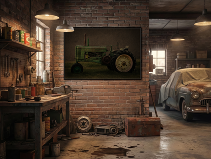Vintage Weathered John Deere Model G | Framed Wall Art on Stretched Canvas