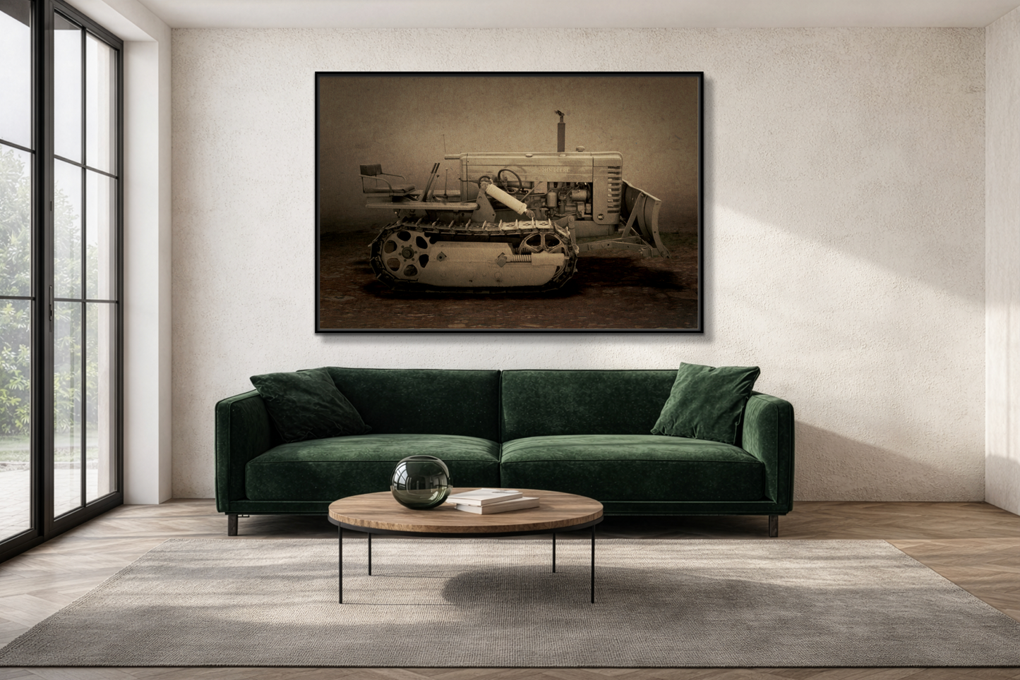 Vintage John Deere MC | Framed Wall Art on Stretched Canvas
