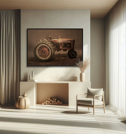 Vintage Farmall M Tractor | Framed Wall Art on Stretched Canvas