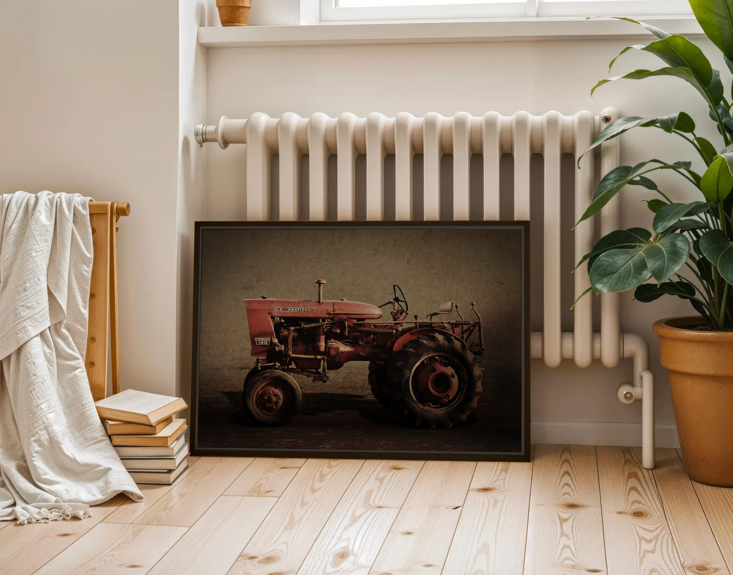 Vintage Farmall Model 140 Tractor | Framed Wall Art on Stretched Canvas