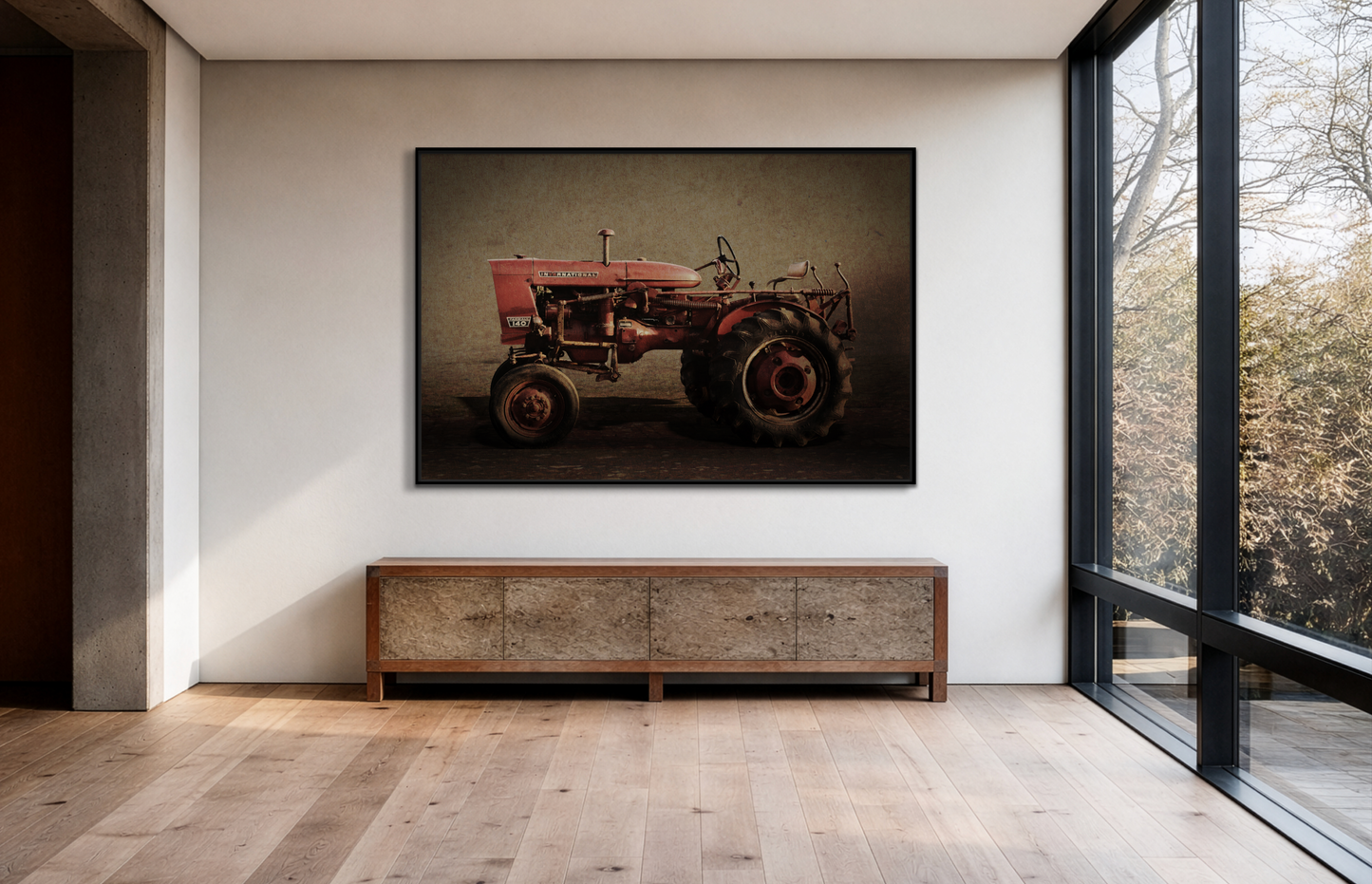 Vintage Farmall Model 140 Tractor | Framed Wall Art on Stretched Canvas