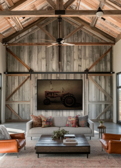 Vintage Farmall Model B Tractor | Framed Wall Art on Stretched Canvas
