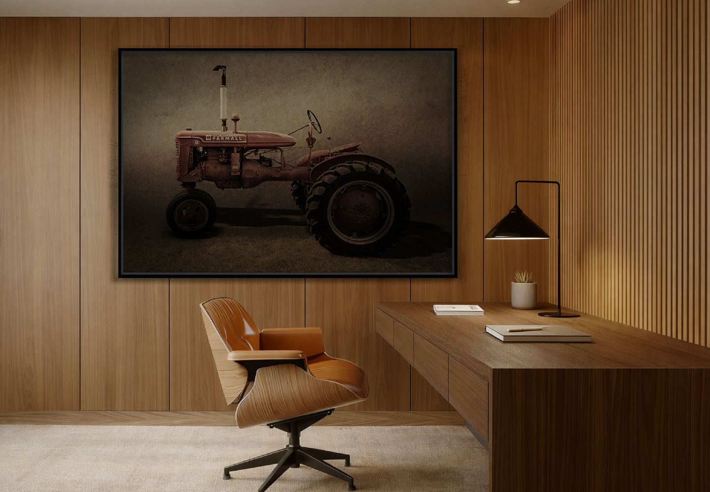 Vintage Farmall Model B Tractor | Framed Wall Art on Stretched Canvas