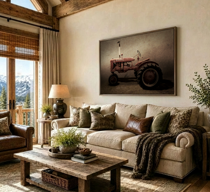 Vintage Farmall Model B Tractor | Framed Wall Art on Stretched Canvas