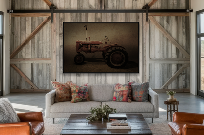 Vintage Farmall Model B Tractor | Framed Wall Art on Stretched Canvas