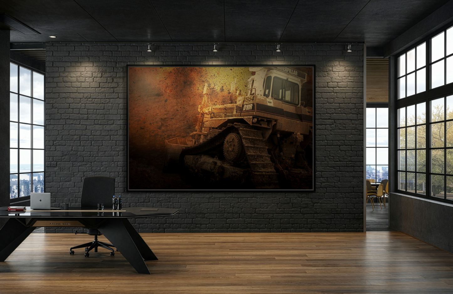 D10 Dramatic Dozer | Framed Wall Art on Stretched Canvas