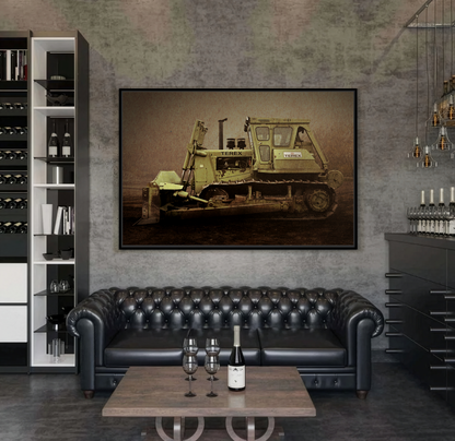 Classic Terex Dozer | Framed Wall Art on Stretched Canvas