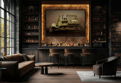 Classic Terex Dozer | Framed Wall Art on Stretched Canvas