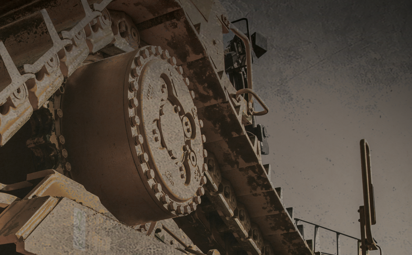 D8 Dramatic Dozer Track | Dark Gray |  Framed Wall art on Stretched Canvas