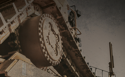 D8 Dramatic Dozer Track | Dark Gray |  Framed Wall art on Stretched Canvas