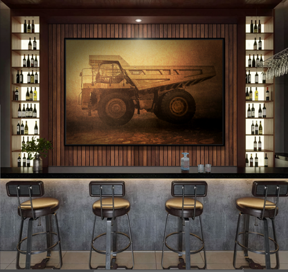 Big Wheel 777 Hauler Framed Wall Art on Stretched Canvas