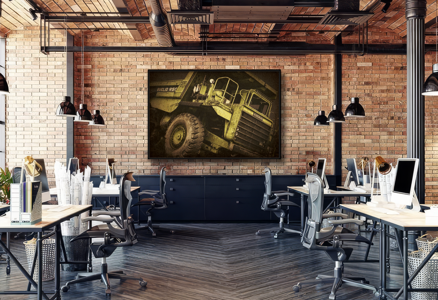 Classic Euclid Hauler Action | Framed Wall Art on Stretched Canvas