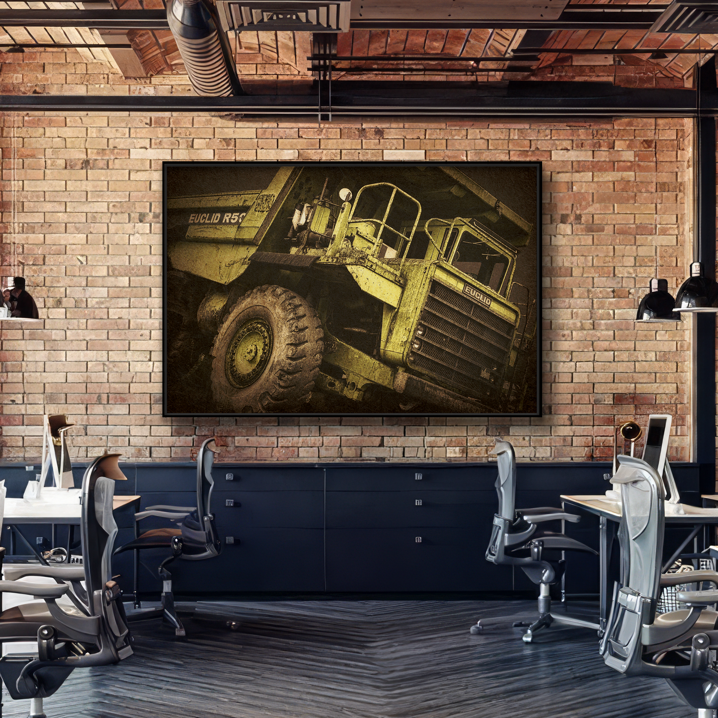 Classic Euclid Hauler Action | Framed Wall Art on Stretched Canvas