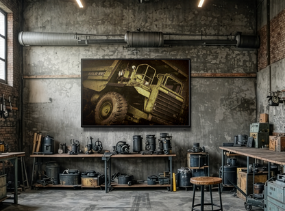 Classic Euclid Hauler Action | Framed Wall Art on Stretched Canvas