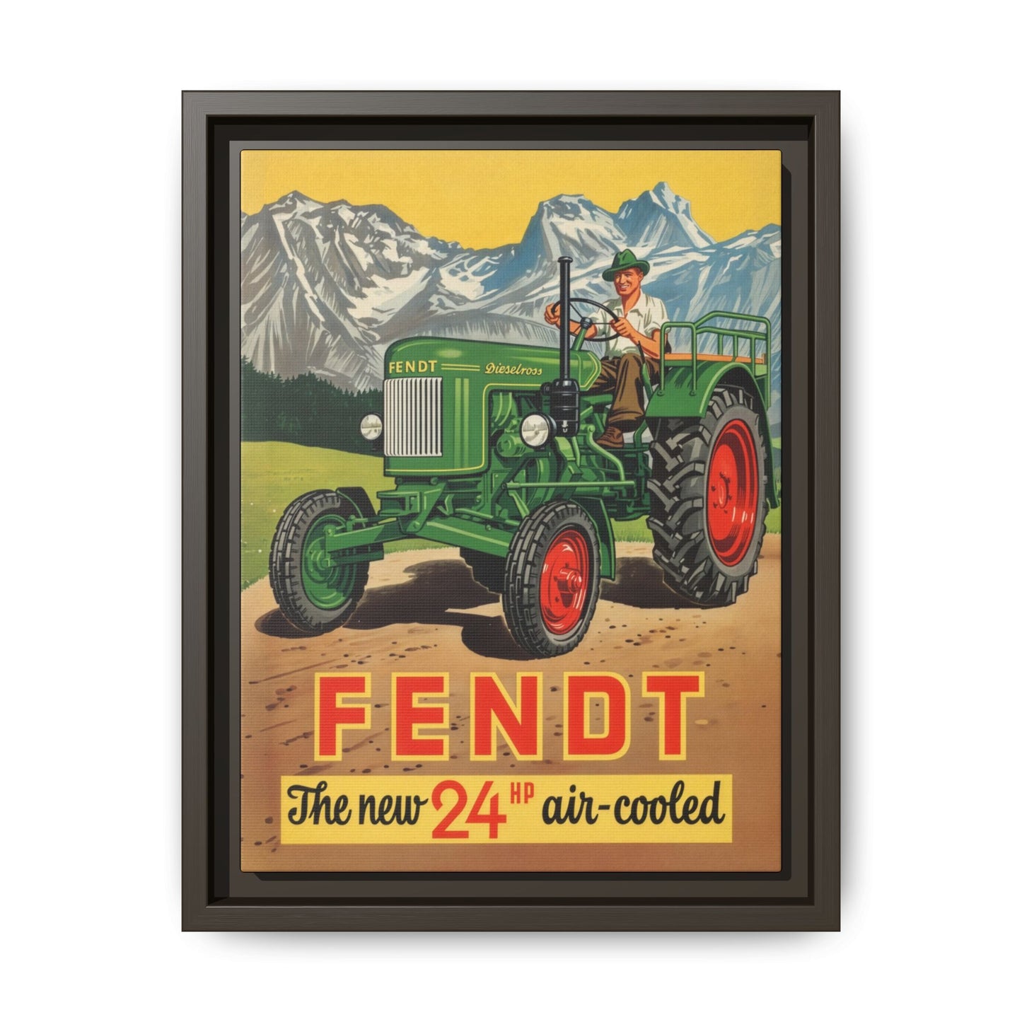 Vintage Fendt Air Cooled 24 Advertisement- Vintage Wall Art on Framed Canvas