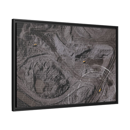 Drone Mining Construction Site - Photo Art Framed on Stretched Canvas