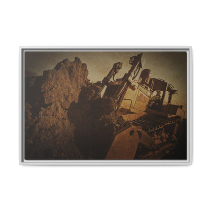 Big Dirt D8 Dozer Action| Gold | Framed | Wall Art on Stretched Canvas