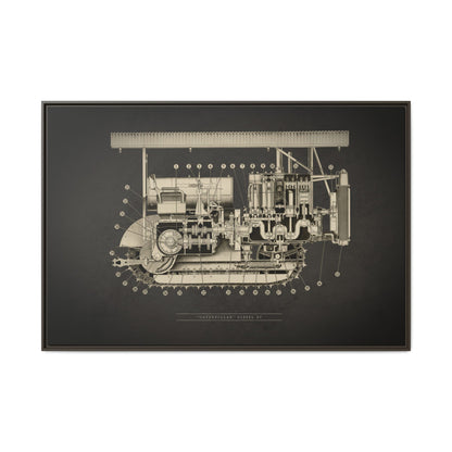 Vintage D7 Crawler Cutaway | Framed Wall Art on Matte Canvas