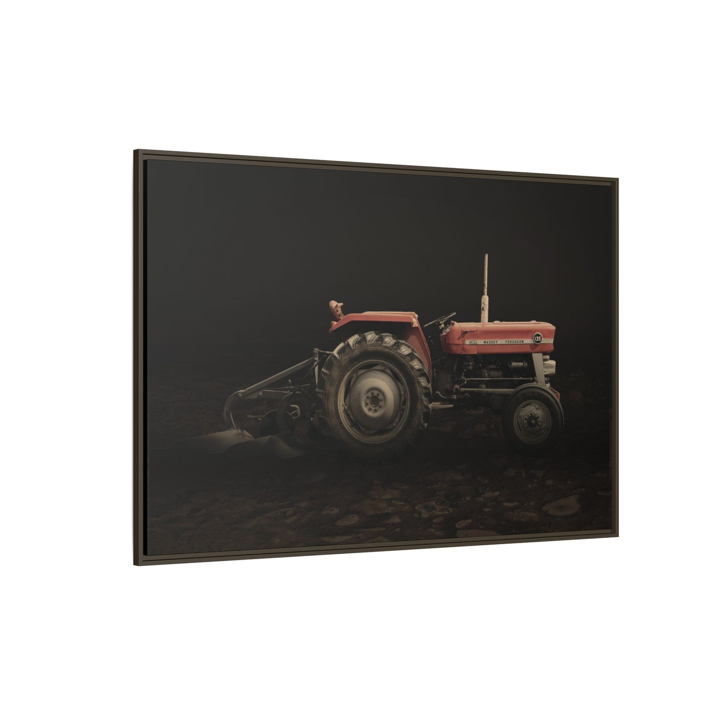 Vintage Massey 135 with Plow Photo Wall Art on Canvas
