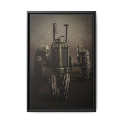 Vintage John Deere Model A Tractor Front View | Framed Wall Art on Stretched Canvas