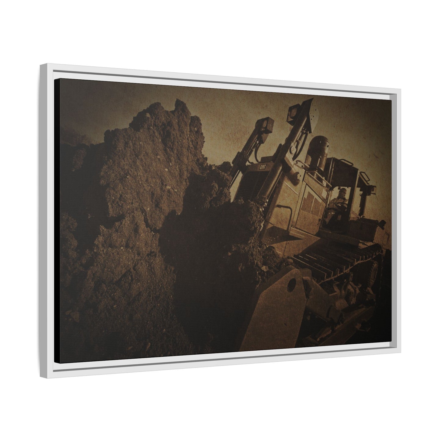 D8 Dozer Action| Framed Wall Art on Stretched Canvas