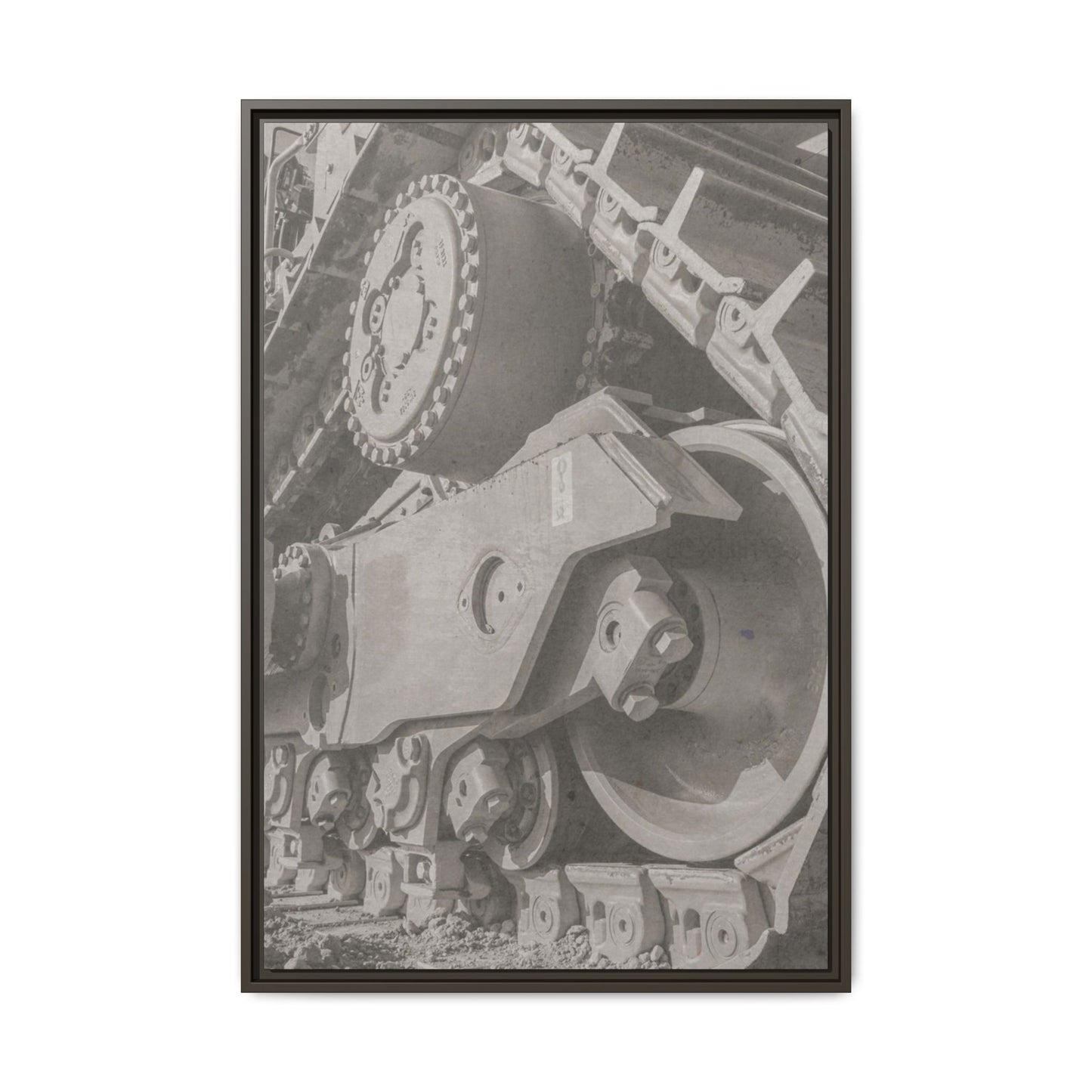Epic D8 Dozer Triptych | Light Gray | Center Panel | Jondo | Matte Canvas Print (Framed)