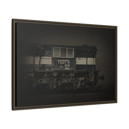 Vintage Diesel Locomotive Engine Matte Canvas Framed