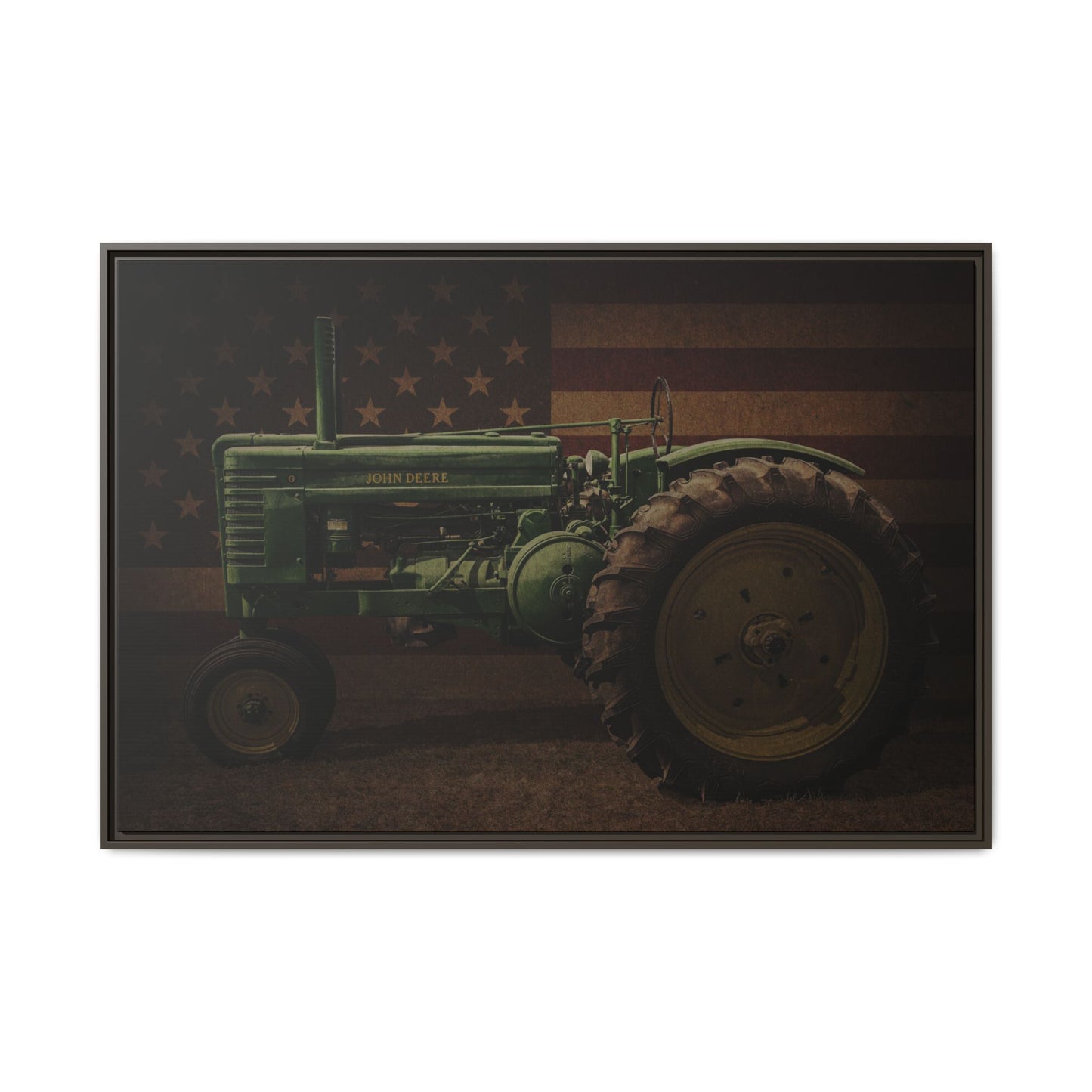 Patriotic John Deere Model G Tractor | Framed Wall Art on Stretched Canvas