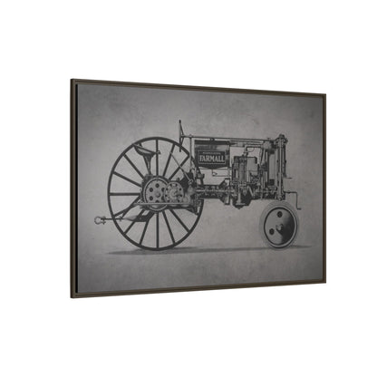 Vintage Farmall F-12 Mechanical Drawing | Light | Framed Wall Art on Canvas