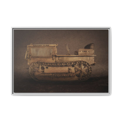 Vintage CAT 10 'TEN' Crawler | Framed Wall Art on Stretched Canvas
