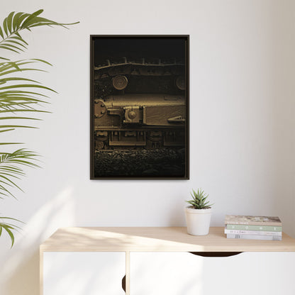 Epic Dozer Track Triptych Left | Matte Canvas Print (Framed)