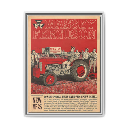 Massey 25 Demonstration Day Vintage Dealer Sign, Framed Wall Art on Canvas
