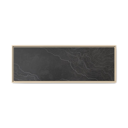 Minimalist Topographic Graphic Art - Framed Canvas
